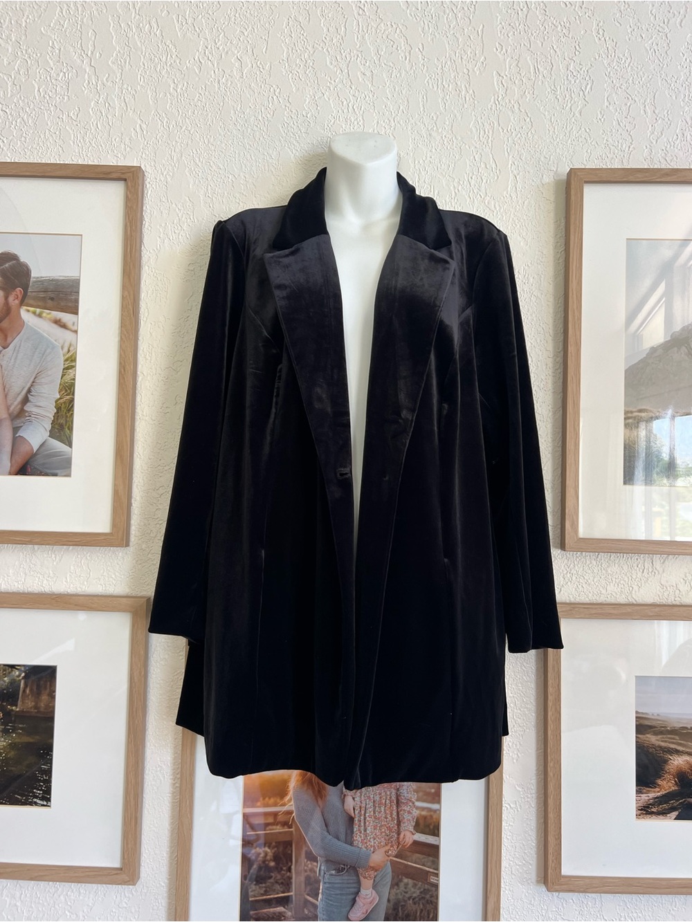 J. Jill Classic Black Velvet Women's Blazer Jacket, size large